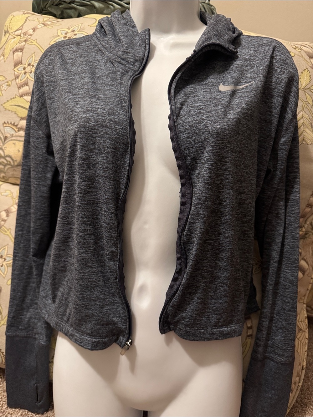 Nike Dark Heather Blue Full-Zip Athletic Jacket